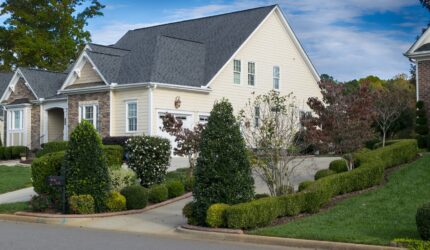 White Home with Lawn