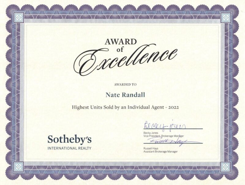 Nate Randall Award of Excellence